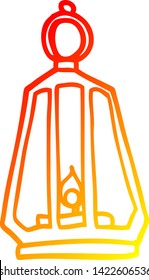 warm gradient line drawing of a cartoon lamp