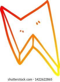 warm gradient line drawing of a cartoon thunder bolts