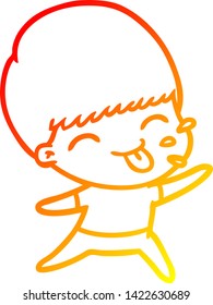 warm gradient line drawing of a cartoon rude man