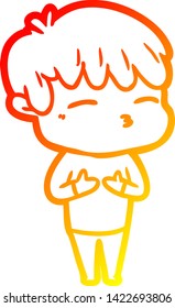 warm gradient line drawing of a cartoon frustrated man