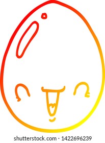 warm gradient line drawing of a cartoon egg