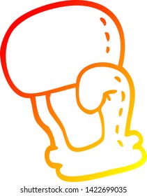 warm gradient line drawing of a cartoon boxing glove
