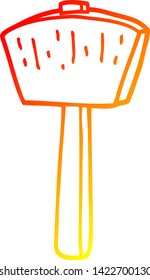 dibujo de línea de degradado cálido de un mallet de dibujos animados