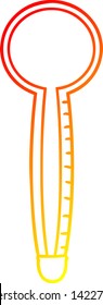 warm gradient line drawing of a cartoon thermometer