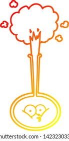 warm gradient line drawing of a cartoon science experiment