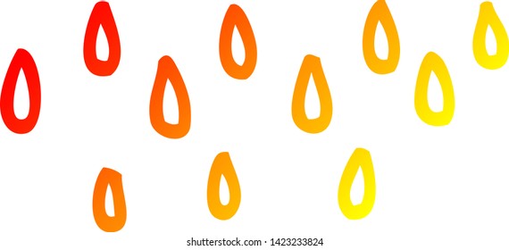 warm gradient line drawing of a cartoon rain