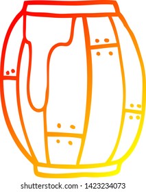 warm gradient line drawing of a cartoon barrel