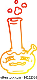 warm gradient line drawing of a cartoon bong