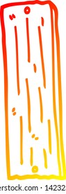 warm gradient line drawing of a cartoon plank