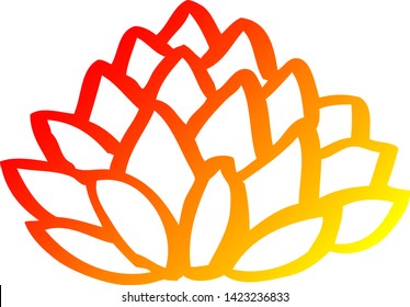 warm gradient line drawing of a cartoon pile of leaves