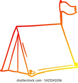 dibujo de línea de degradado cálido de una carpa de dibujos animados