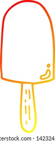 warm gradient line drawing of a cartoon lollipop