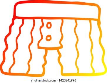 warm gradient line drawing of a cartoon underwear