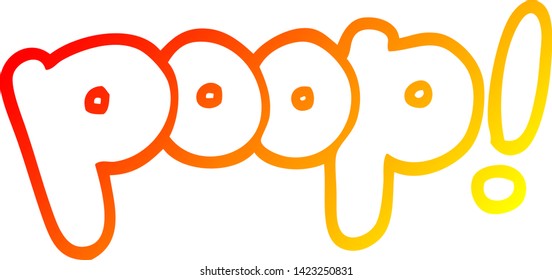 dibujo de línea de degradado cálido de un poop de fuente de caricatura