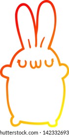 warm gradient line drawing of a cartoon rabbit