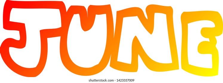 warm gradient line drawing of a cartoon month of june