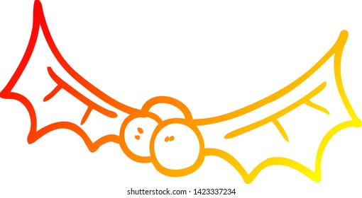 warm gradient line drawing of a cartoon holly