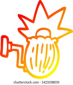 warm gradient line drawing of a cartoon house light