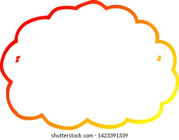 warm gradient line drawing of a cartoon cloud