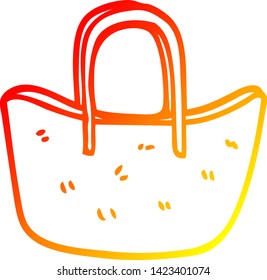 warm gradient line drawing of a cartoon woven basket