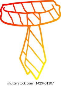 dibujo de línea de gradiente cálido de una corbata de oficina de dibujos animados