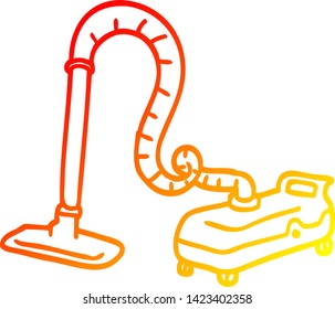 dibujo de línea de gradiente cálido de un salto de vacío de dibujos animados