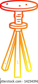 warm gradient line drawing of a cartoon stool