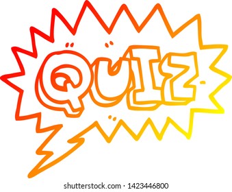 warm gradient line drawing of a cartoon font quiz 