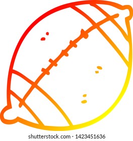 warme Farbverlauf-Linienzeichnung eines Cartoon-Fußballs