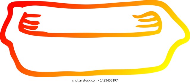 warm gradient line drawing of a cartoon empty tray