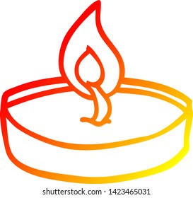 warm gradient line drawing of a cartoon teal light