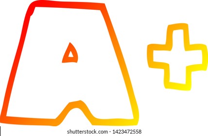 warm gradient line drawing of a cartoon letter grades