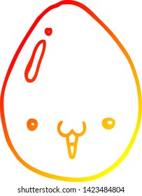 warm gradient line drawing of a cartoon egg