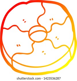 warm gradient line drawing of a cartoon biscuit