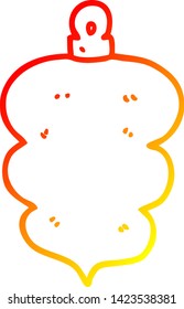 warm gradient line drawing of a cartoon christmas bauble