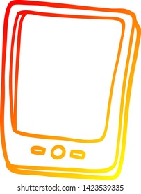warm gradient line drawing of a cartoon modern mobile