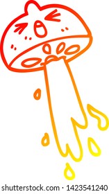 dibujo de línea de degradado cálido de un limón de chorro de dibujos animados