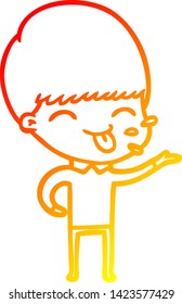 warm gradient line drawing of a cartoon rude man