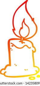 warm gradient line drawing of a cartoon candle