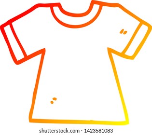 warm gradient line drawing of a cartoon tee shirt
