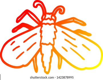 dibujo de línea de degradado cálido de una abeja de dibujos animados