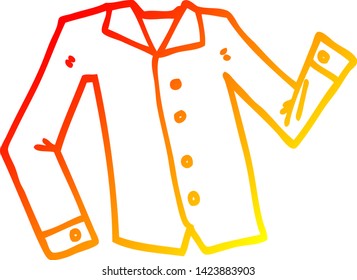dibujo de línea de gradiente cálido de una camisa de trabajo de dibujos animados