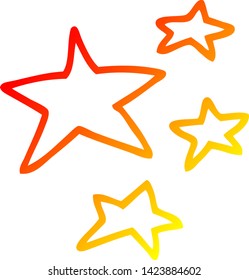 dibujo de líneas de degradado cálido de estrellas de dibujos animados