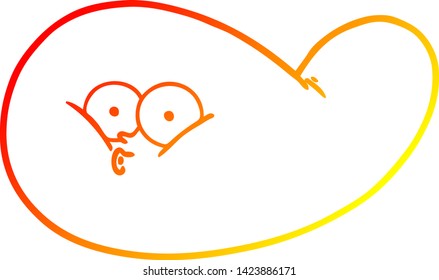 dibujo de línea de degradado cálido de una vejiga de gall de dibujos animados