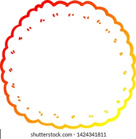 warm gradient line drawing of a cartoon biscuit