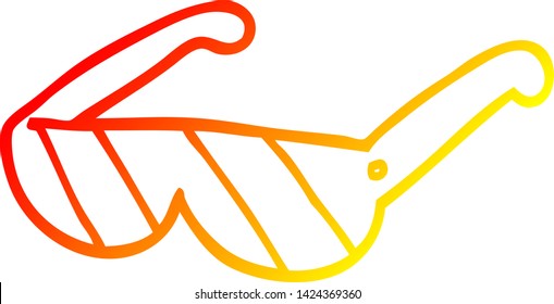 warm gradient line drawing of a cartoon safety glasses
