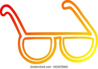 warm gradient line drawing of a cartoon sunglasses