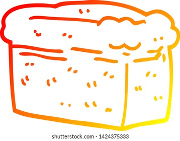 warm gradient line drawing of a cartoon loaf of bread