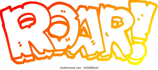 dibujo de línea de degradado cálido de un texto de barra de dibujos