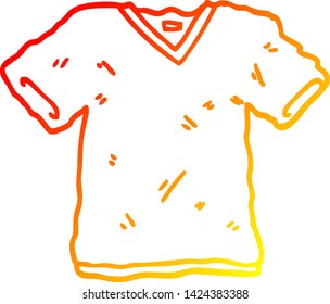 warm gradient line drawing of a cartoon tee shirt